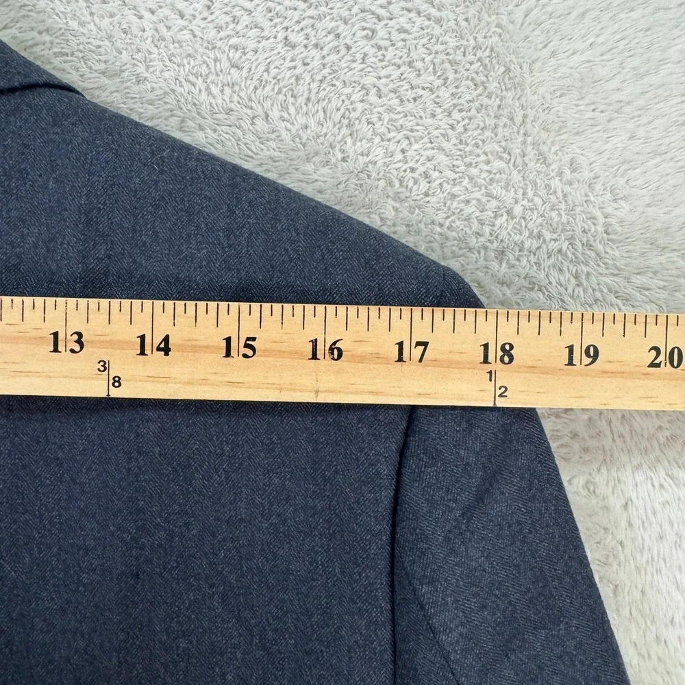 TED BAKER LONDON Endurance Mens 38R Navy Herringbone Wool Blazer Suit Jacket EUC
